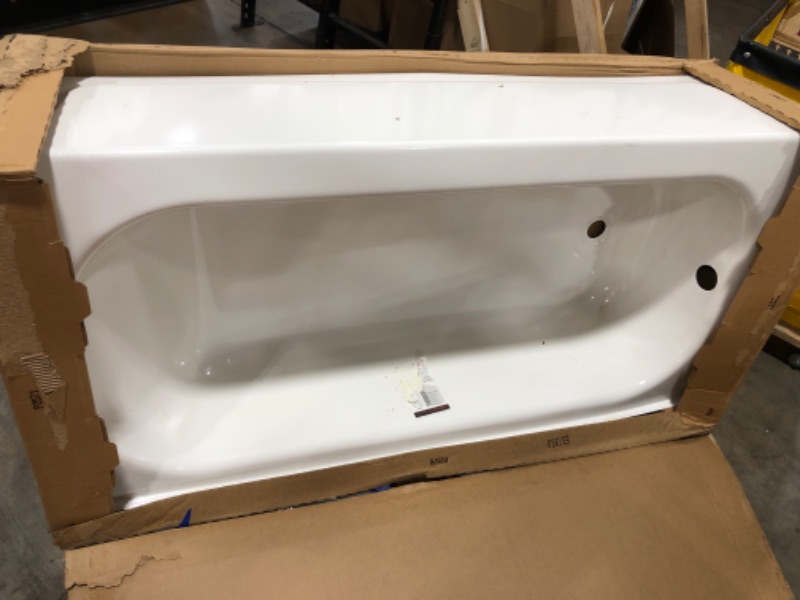 Photo 2 of  Bootz Industries Maui 60 in. X 30 in. Soaking Bathtub with Left Drain in White 