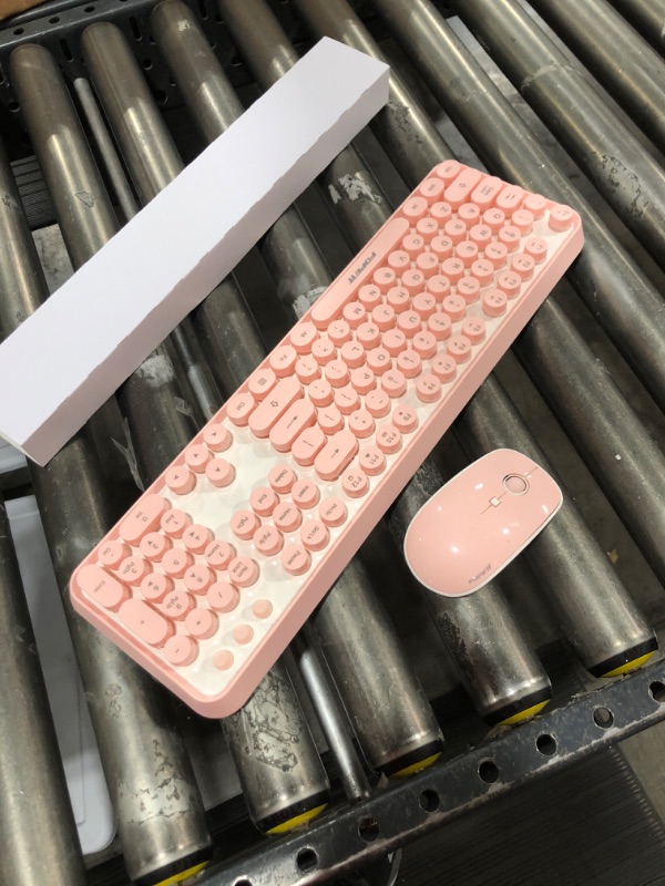 Photo 2 of SADES V2020 Pink Wireless Keyboard with Round Keycaps,2.4GHz Dropout-Free Connection,Long Battery Life,Cute Wireless Moues for PC/Laptop/Mac(Pink)
