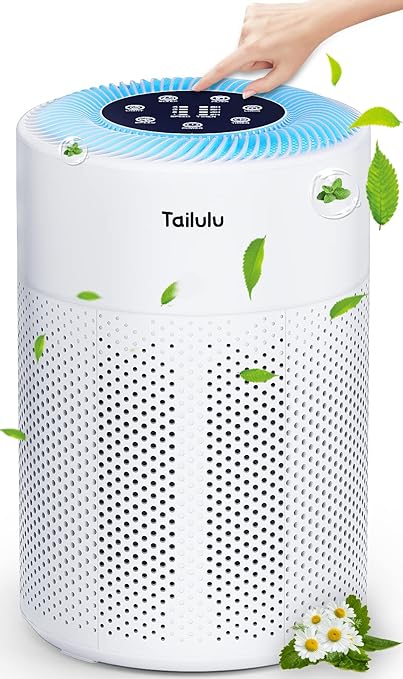 Photo 1 of Air Purifier for Bedroom, H13 True HEPA Air Purifier for Home Large Room Up to 1722ft², with Night Light, Sleep Mode for Allergies Pets Dust Smoke Pollen Dander Hair Smell and Dog Odor
