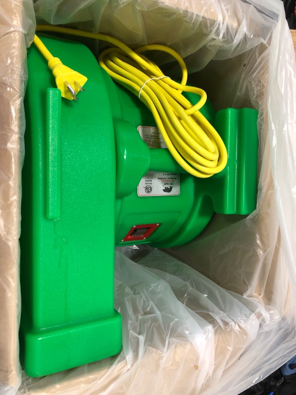 Photo 1 of B-AIR Kodiak 1.5 HP ETL Bounce House Blower, Green