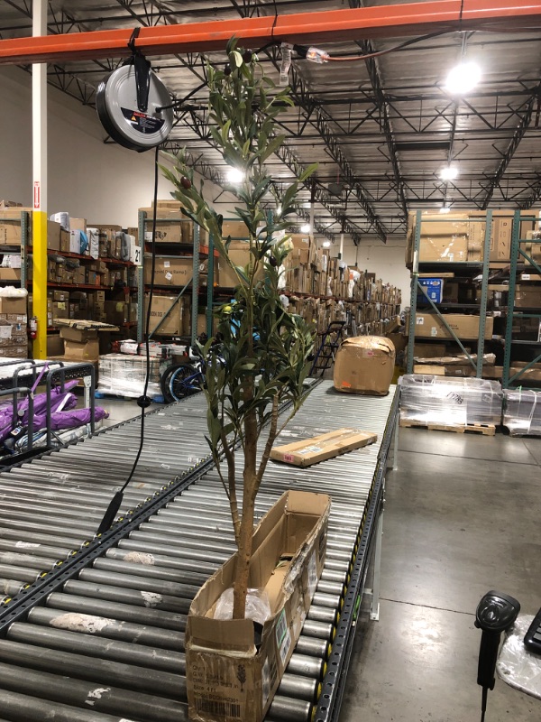 Photo 2 of Bellacat Faux Olive Tree 4ft?Olive Trees Artificial Indoor with Natural Wood Trunk and Realistic Leaves and Fruits. 4 Feet(48in) Fake Olive Tree for Home House Office Décor. 1 4ft-1pack