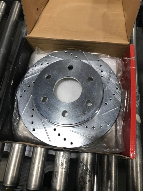 Photo 2 of A-Premium 12.01 inch (305mm) Front Drilled and Slotted Disc Brake Rotors Compatible with Select Chevy, GMC and Cadillac Models - Silverado 1500, Tahoe, Express, Suburban, Avalanche, Astro, Sierra