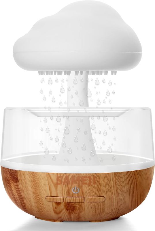 Photo 1 of SAMEJI Snuggling Cloud Rain Diffuser, Snuggle Cloud, Raindrop Humidifier, Mushroom Waterfall Lamp, Anxiety and Stress Relief, Mushroom lamp, Improves Sleep & Focus, Relaxing Sound
