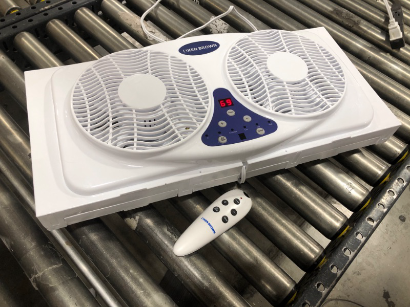 Photo 1 of KEN BROWN 9 Inch Twin Window Fan With Remote, 3-Speed Reversible Air Quiet Flow and Thermostat Control,ETL Safety Listed