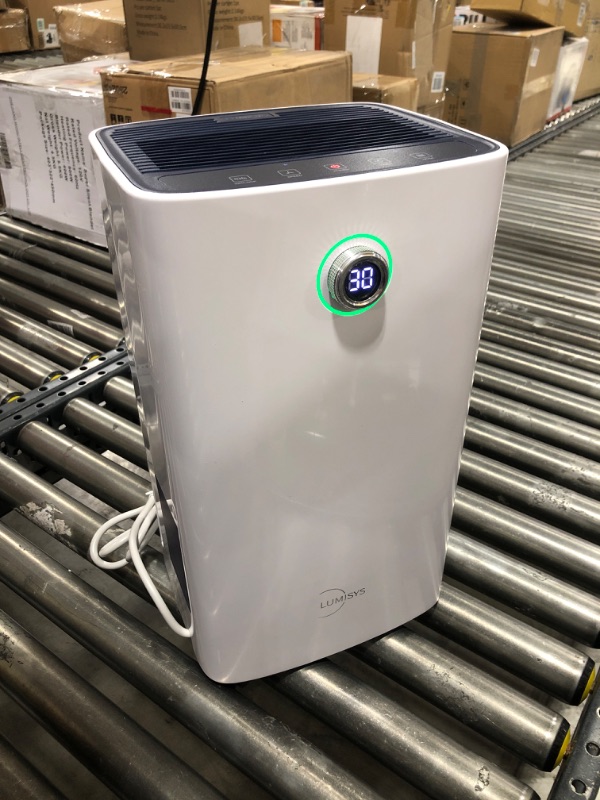 Photo 2 of Lumisys 2000 Sq Ft 30 Pints Dehumidifiers for Large Room, Basements, Home, Bathroom, Bedroom, with Auto or Manual Drainage | 36db Industry Leading Noise Reducing | Air Filter, Three Operation Modes, Rotating Knob
