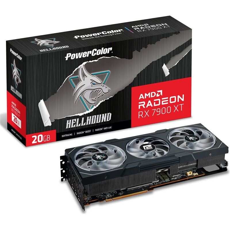 Photo 1 of PowerColor AMD Radeon RX 7900 XT Hellhound Overclocked Triple Fan 20GB GDDR6 PCIe 4.0 Graphics Card
