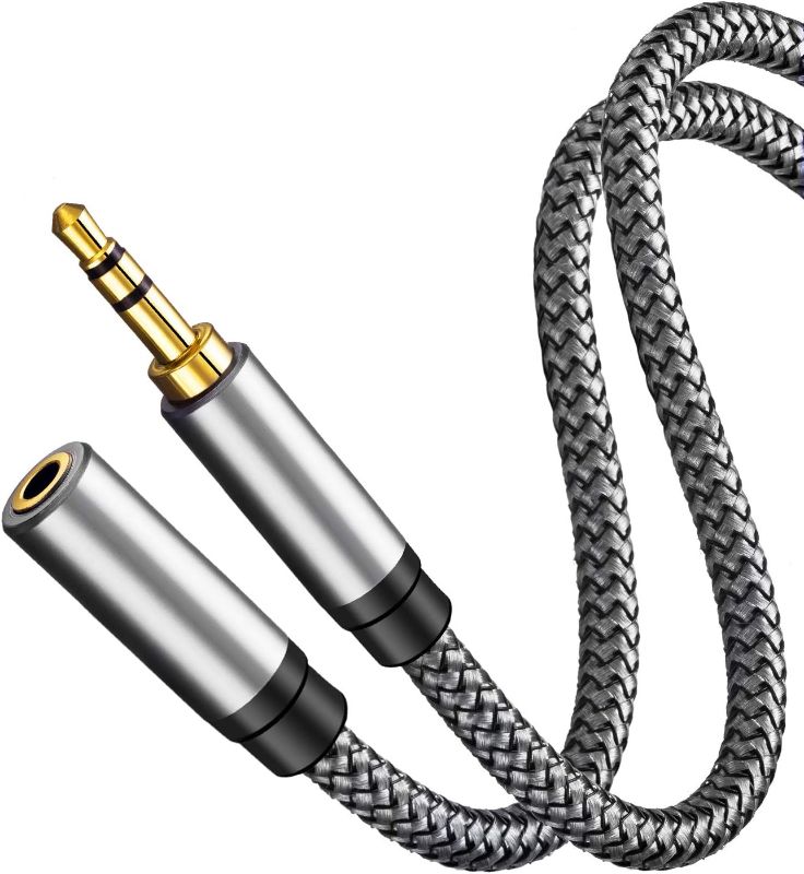 Photo 1 of (2 PACK) 3.5mm Extension Cable 4ft Audio Male to Female Stereo Extension Adapter Nylon Braided Cord Compatible for Home/Car Stereos Smartphones Headphones Tablets Media Players and More 
STOCK IMAGE FOR COMPARISON PURPOSES ONLY
STYLES MAY VARY

