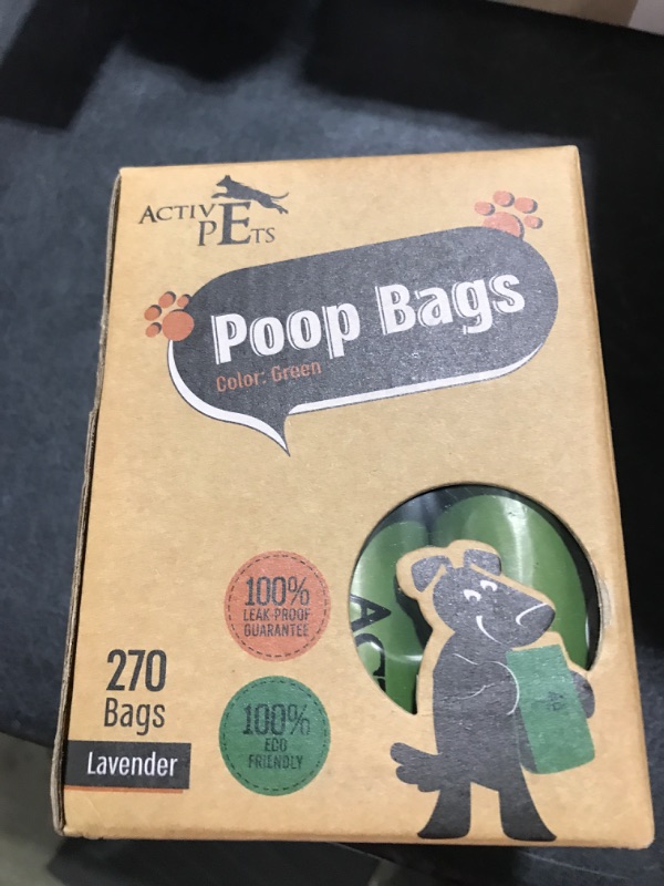 Photo 2 of Active Pets Dog Poop Bag, Extra Thick Dog Waste Bags, Leak-Proof Dog Bags For Poop, Easy-Tear Dog Poop Bags, Strong Doggy Poop Bags, Lavender-Scented Dog Waste Bags Eco-Friendly Doggie Bags For Poop 1 Count (Pack of 270) Green