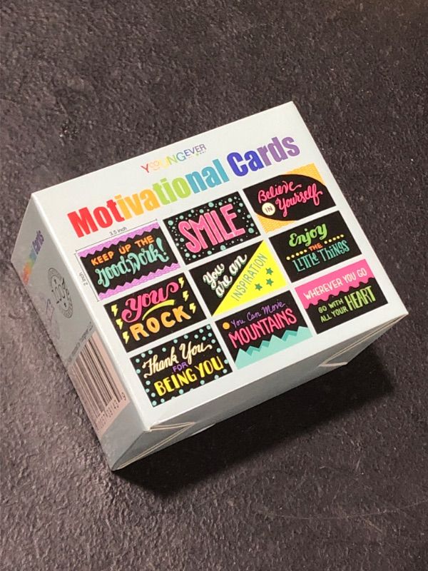 Photo 1 of Youngever 300 Pack Motivational Quote Cards, 100 Unique Inspirational Designs Cards, Business Card Sized Encouragement Cards, Gifts for Employees, Thinking of You Gifts, Appreciation Cards
