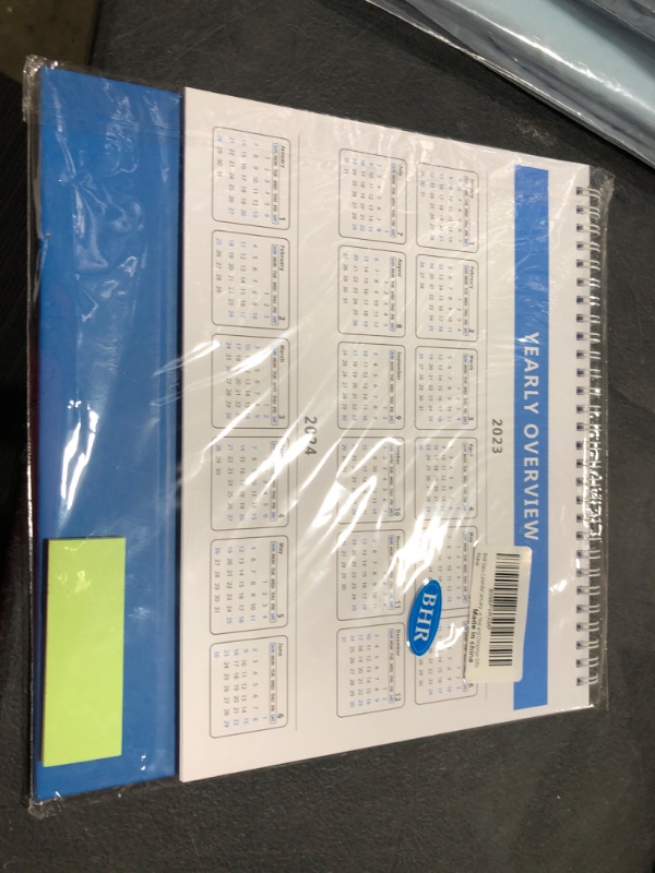 Photo 2 of BHR Desk Wall Calendar 2023-2024,Monthly Desk Calendar from January 2023-June 2024,10"×8" Standing Flip Desktop Calendar with Strong Twin-Wire Binding,Thick Paper and Writing Blocks for New Year Christmas Gifts