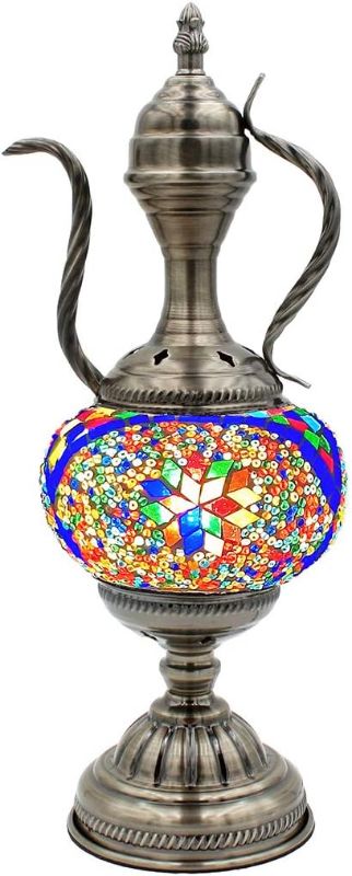 Photo 1 of  Silver Fever Handcrafted Mosaic Turkish Lamp Moroccan Glass Table Desk Bedside Light Bronze Base with E12 Bulb (Starburst Brown Aladin)

STOCK IMAGE FOR COMPARISON PURPOSES ONLY
STYLES MAY VARY

(CHECK PICTURE)
