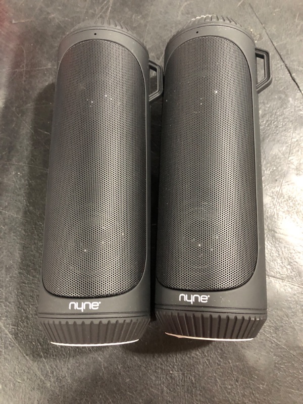 Photo 2 of Nyne Thunder Portable Two Speaker System True Wireless Stereo Play Paired  - USED
DAMAGED PACKAGE