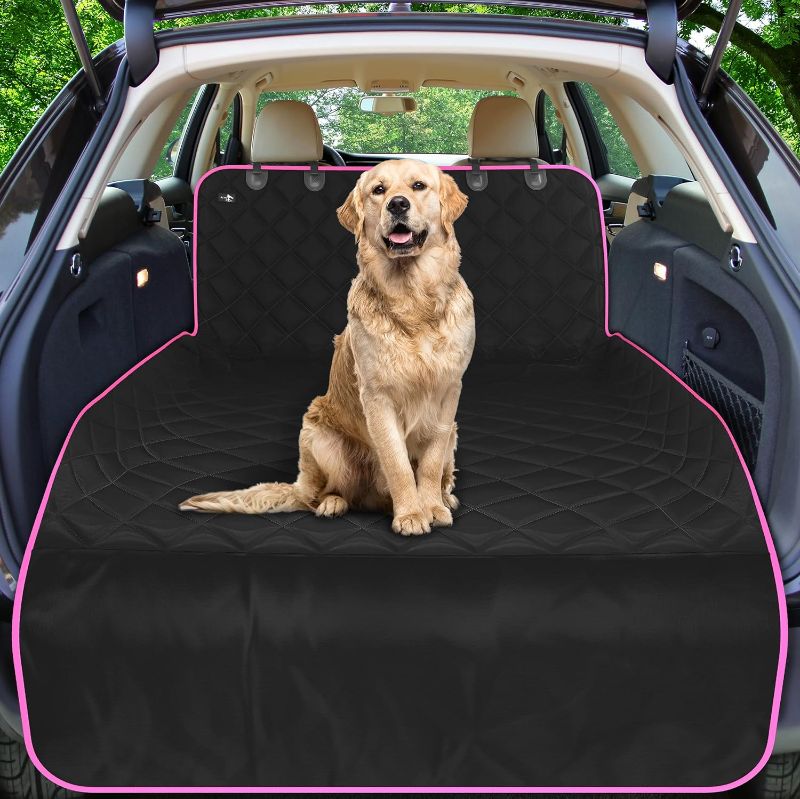 Photo 1 of Active Pets Cotton SUV Cargo Liner for Dogs, Durable Non Slip Vehicle Seat Cover, Protects Against Dirt & Fur, Pet Cargo Liner for SUV & Trucks, Large Size Trunk Cover for Dogs Universal Fit - Pink