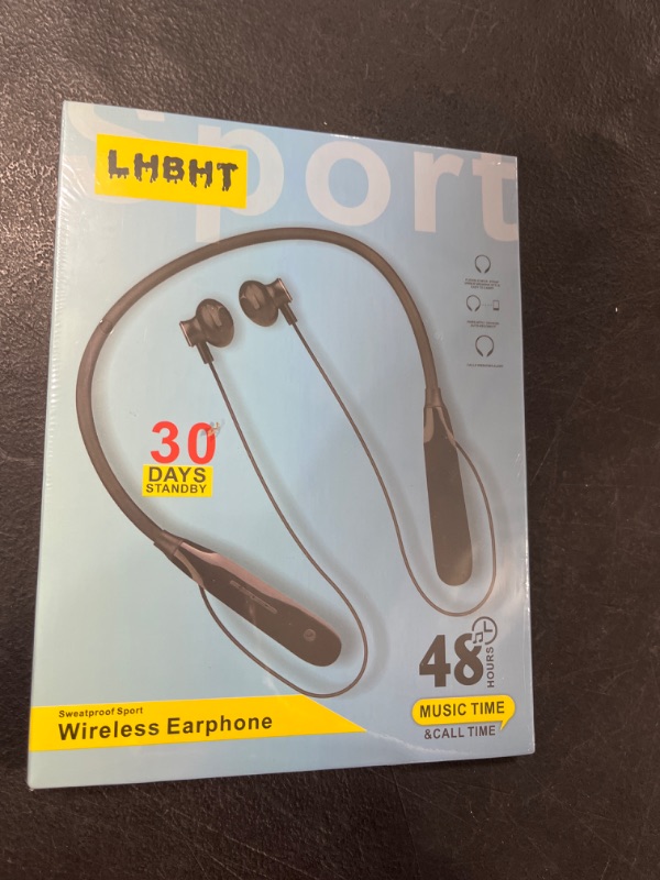 Photo 1 of LHBHT Neckband Bluetooth Headphones,V5.0 Wireless Bluetooth Neck Headphones 10 Hours Playtime,Running Bluetooth Earbuds for Gym?Stereo Earphones for Workout and Sports Compatible with iPhone Android- FACTORY SEALED BOX. 