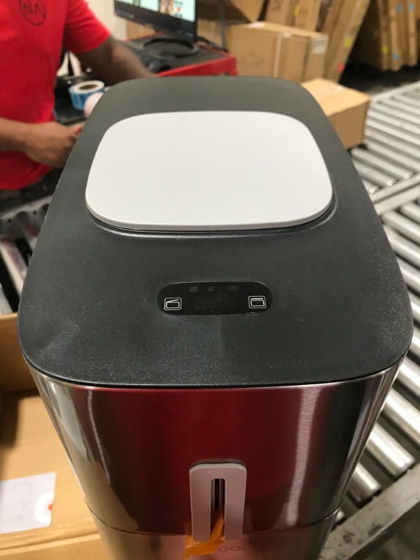 Photo 1 of MOPUP Touchless Bathroom Trash Can, 4 Gallon Narrow Metal Automatic Privacy Garbage Can with Motion Sensor and Waterproof Design for Bedroom, Office, Toilet.Stainless Steel Dog-Proof Trash Bin.