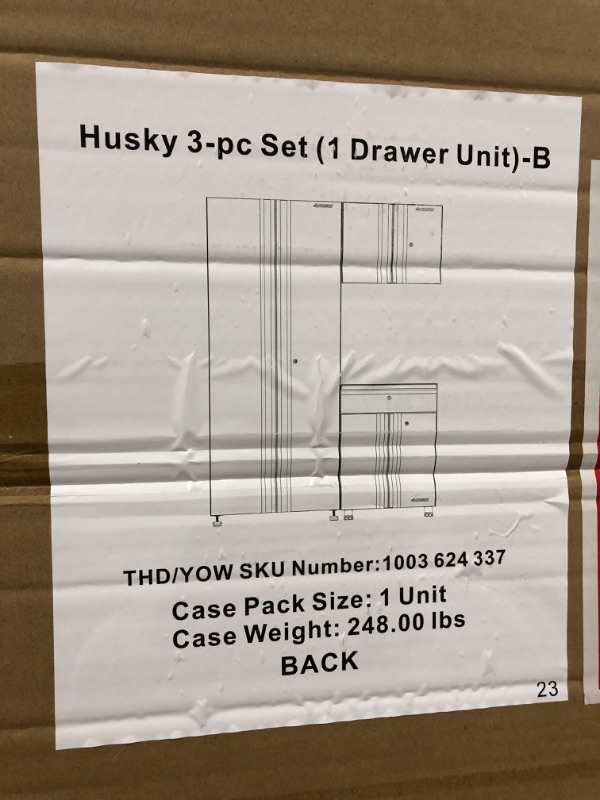 Photo 7 of **ONE DOOR DOES NOT STAY ONM 3-Piece Heavy Duty Welded Steel Garage Storage System in Black (64 in. W x 81 in. H x 24 in. D) USED 
