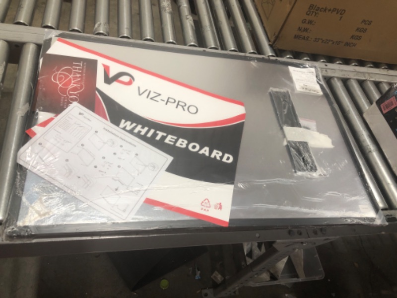 Photo 2 of VIZ-PRO Magnetic Dry Erase White Board, 36 X 24 Inches, Black Aluminium Frame Black 36 X 24 Inches