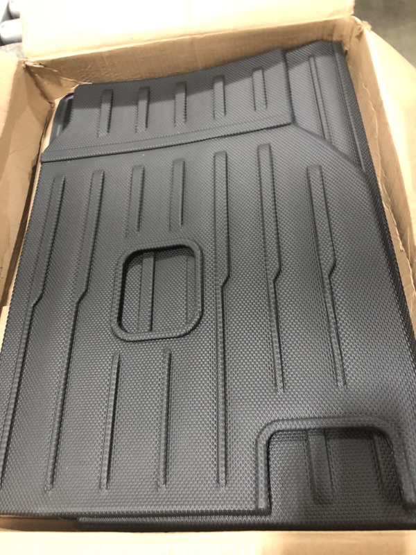 Photo 2 of CARESA Cargo Liner for Jeep Wrangler 4XE 4 Door Accessories All-Weather TPE Protection Trunk Mat fit 2021 2022 2023 with Factory Subwoofer(Not fit 2 Door) Cargo Liner with Subwoofer