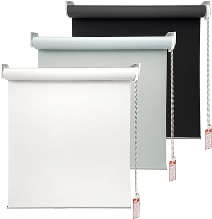 Photo 1 of 100% Blackout Roller Window Shades, Window Blinds with Thermal Insulated, UV Protection Waterproof Fabric, roll up and Down Blinds for Home and Office (White - 23" W x 72" H)
