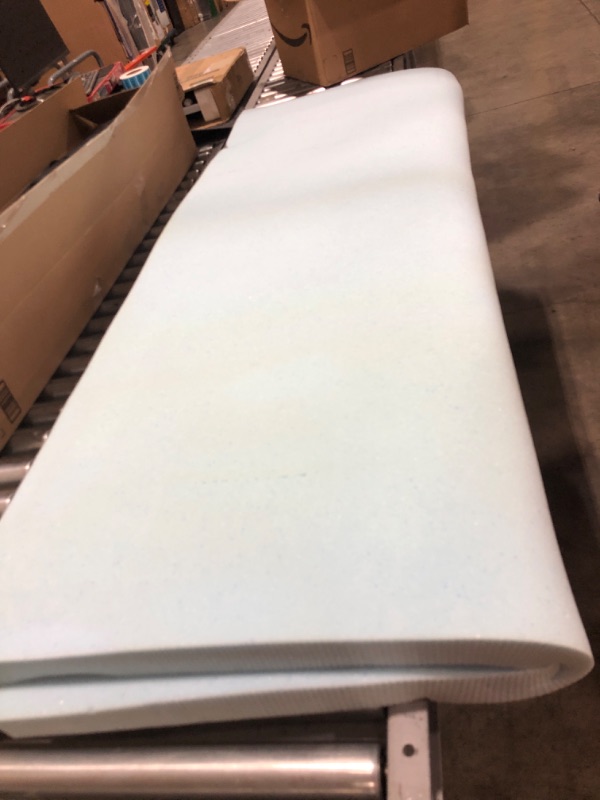 Photo 2 of 2 Inch Gel Memory Foam Mattress Topper, Ventilated Design, Ultra Plush, King, Blue 70x82in
