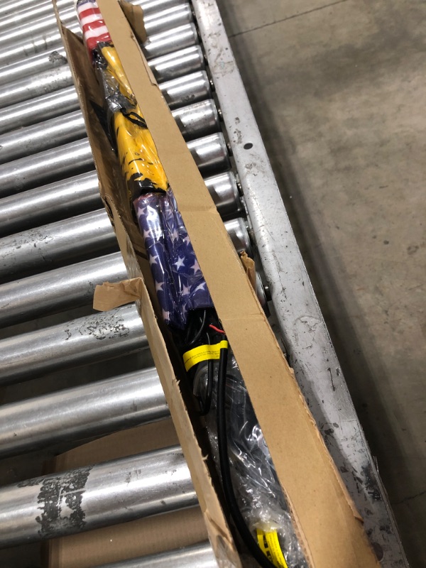 Photo 1 of  2 Pack 4FT Whip Lights with Spring Base, LED Whip Light with App & Remote Control, Spiral RGB Chasing Lighted Antenna Whips, Music Whip Light for UTV ATV RZR Can-Am SXS Polaris Offroad Truck Yellow flag and American Flag
