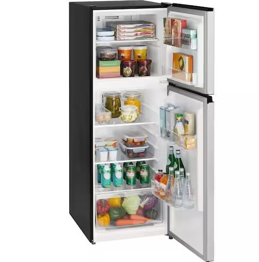 Photo 1 of 10.1 cu. ft. Top Freezer Refrigerator in Stainless Steel Look
