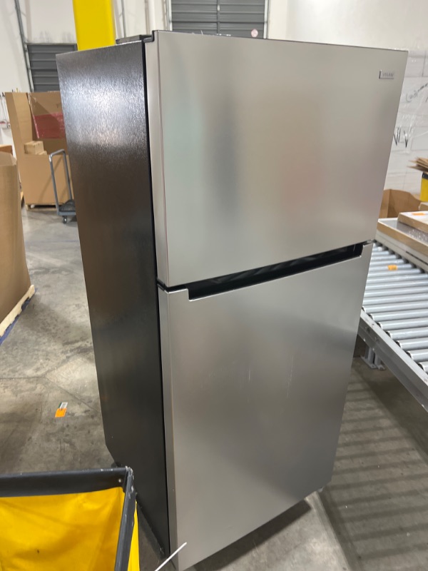 Photo 1 of 10.1 cu. ft. Top Freezer Refrigerator in Stainless Steel Look
