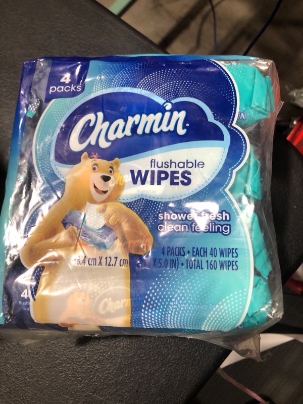 Photo 2 of Charmin Flushable Wipes, 4 packs, 40 Wipes Per Pack, 160 Total Wipes 40 Count (Pack of 4) Wipe