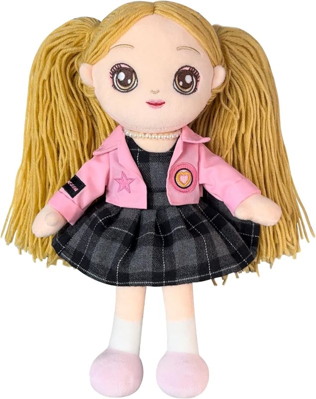 Photo 1 of JUSTQUNSEEN Ragdoll for Girls?Doll with Companion Stuffed Animal?17.72 Inch Soft Baby Dolls Set (Black Doll)

