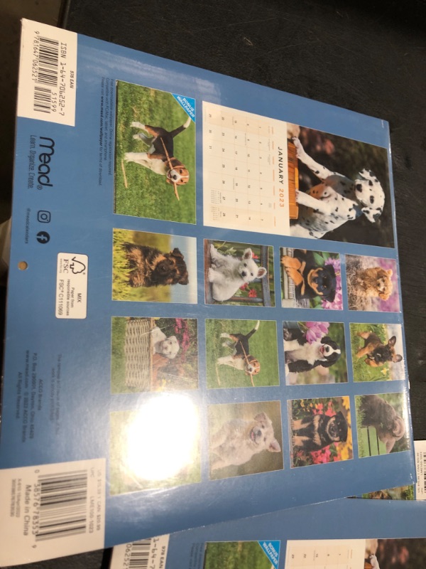 Photo 2 of 2023 Puppies Monthly Wall Calendar, 16 Months, 12" x 12" (LME1001023) Puppies 2023 New Version