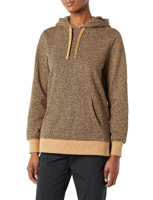 Photo 1 of Amazon Essentials Women's French Terry Hooded Tunic Sweatshirt X-Small Camel, Cheetah