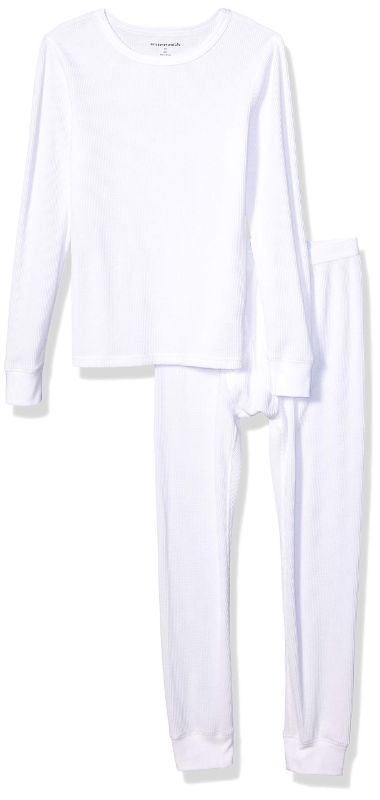 Photo 1 of Amazon Essentials Boys and Toddlers' Thermal Long Underwear Set Large White