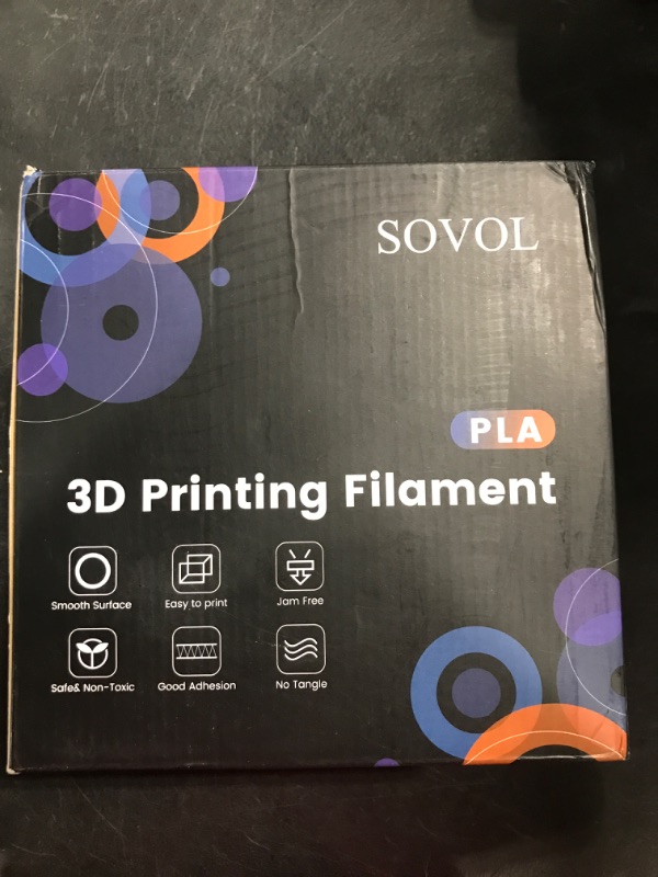 Photo 2 of Sovol 3D Printer PLA Filament 2kg (4.4 lbs) Spool Printing Materials, Wiring Tightness, Dimensional Accuracy +/- 0.03 mm, 1.75 mm, Black 2 Rolls Black + Black