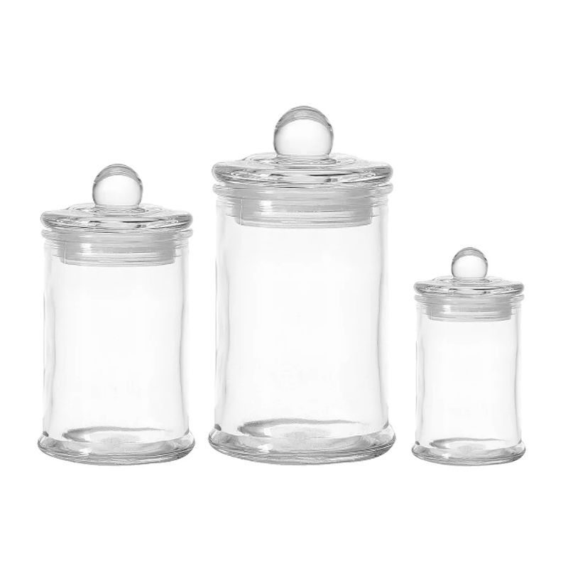 Photo 1 of 3Pcs Glass Cereals Containers Transparent Dry Food Storage Jar Sealed Tea Jar Kitchen Supplies
