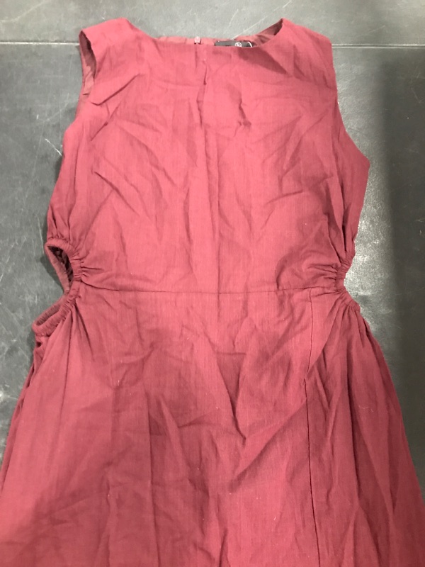 Photo 1 of [Size XL] Women's Long Sleeveless Burgundy Dress