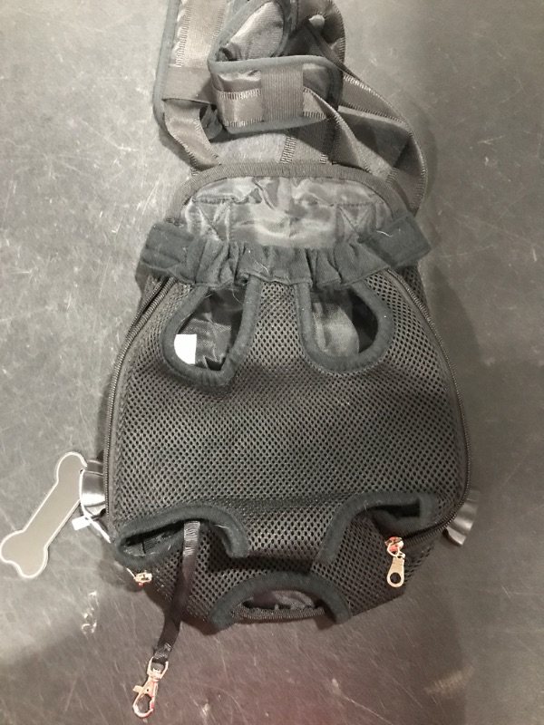 Photo 2 of [Size M] Dog Carrier Backpack, Adjustable Dog Pet Cat Front Carrier Backpack | Ventilated Dog Chest Carrier for Hiking Camping Travel, Sling Bag- Black
