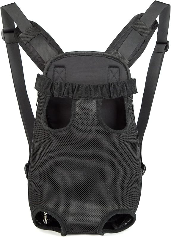 Photo 1 of [Size M] Dog Carrier Backpack, Adjustable Dog Pet Cat Front Carrier Backpack | Ventilated Dog Chest Carrier for Hiking Camping Travel, Sling Bag- Black