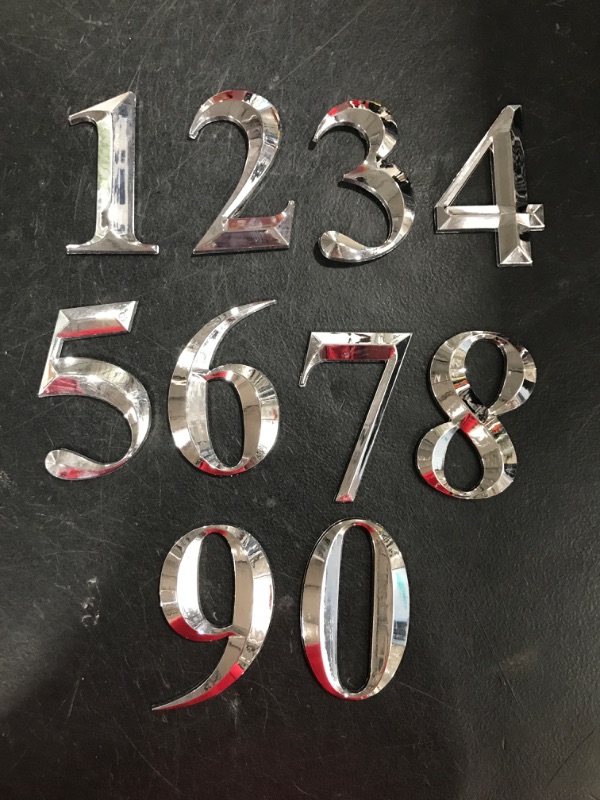 Photo 1 of 3D Peel and Stick House Numbers- Silver- 4*2.5"