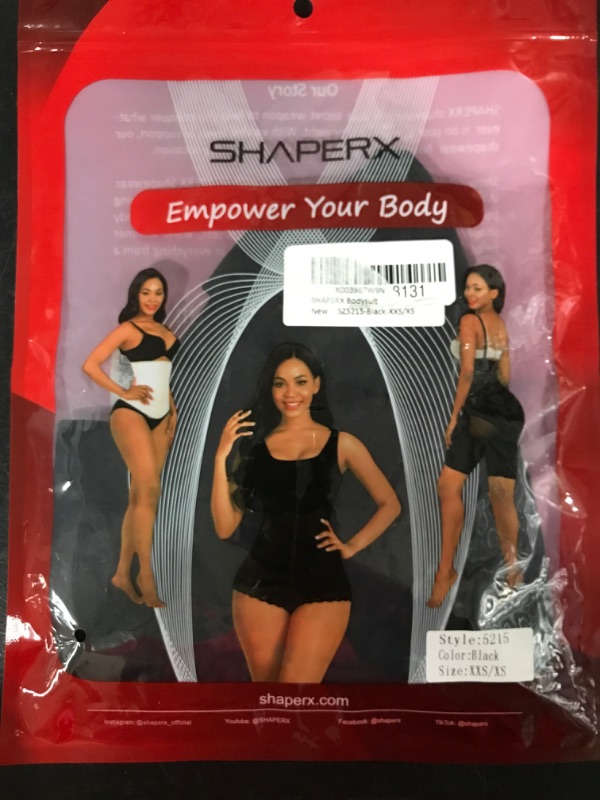 Photo 2 of [Size XXS/XS] SHAPERX Bodysuit for Women Tummy Control Shapewear Seamless Sculpting Thong Body Shaper Tank Top XXS/XS Black Thong