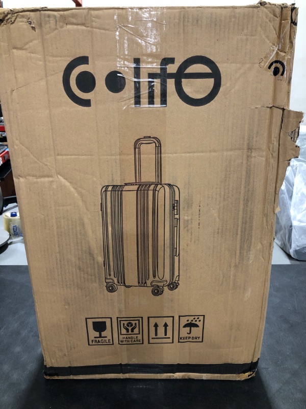 Photo 3 of Coolife Luggage Suitcase PC+ABS with TSA Lock Spinner Carry on Hardshell Lightweight 24inorange