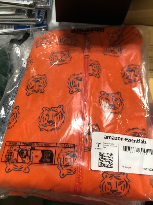 Photo 2 of Amazon Essentials Boys and Toddlers' Fleece Zip-up Hoodie Sweatshirt XX-Large Orange Tiger