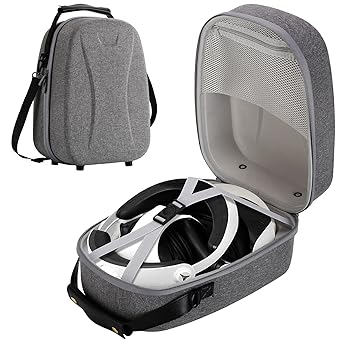 Photo 1 of PSVR2 Case, Carrying Case for PSVR2, Travel Case with Built-in Pocket for Store Small PSVR 2 Accessories,Portable Handbag with Shoulder Strap for Playstation VR2 Sense Controller, Hard Case for PS VR2
