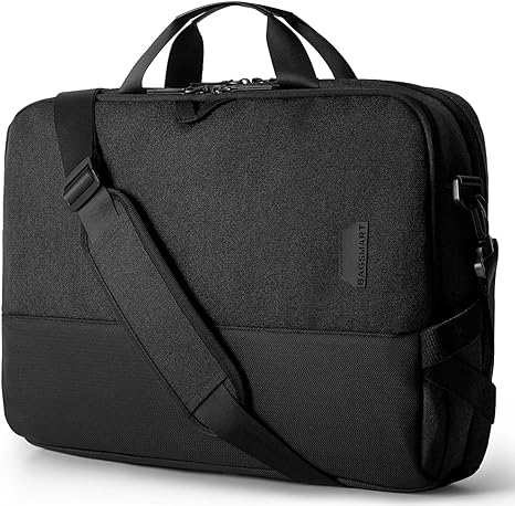 Photo 1 of BAGSMART Laptop Bag, 15.6 Inch Computer Bag, Water Resistant Laptop Briefcase, RFID Blocking Messenger Shoulder Bag, Laptop Case for Men, Business, School, Travel, Black
