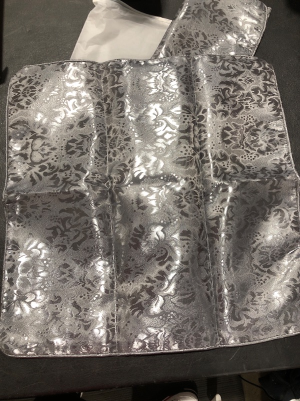 Photo 1 of 2 Throw Pillow Covers Gray Silver Damask Floral Cushion Case Hidden Zipper 18x18
