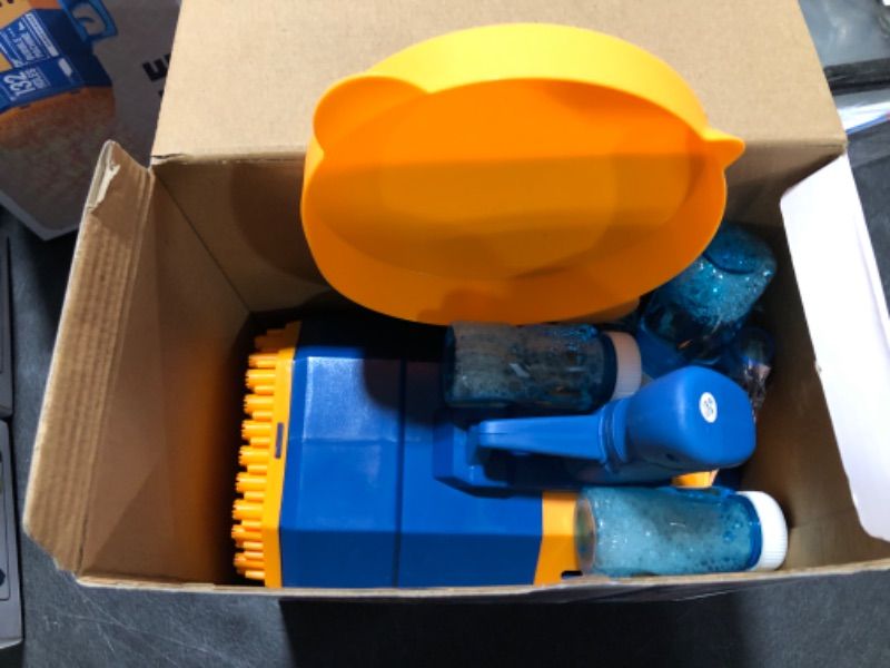 Photo 1 of 132 Holes Bubble Machine Gun-Big Rocket Boom Bubble Blower/Bubble Gun Blaster with Colored Lights, Giant Foam Maker Guns Toys Wedding Outdoor Party Gift for Kids Adults (Blue)