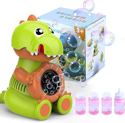 Photo 1 of Bubble Machine for Kids, Automatic Dinosaur Bubble Machine, 3000 Bubbles Per Minute Bubbles, Summer Outdoor Dinosaur Toy for 3 4 5 6 7 Year Old Boys Girls Birthday Gift Present-GREEN