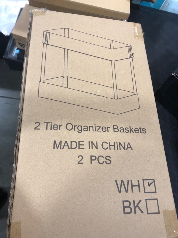 Photo 1 of 2 TIER ORGANIZER BASKETS - WHITE