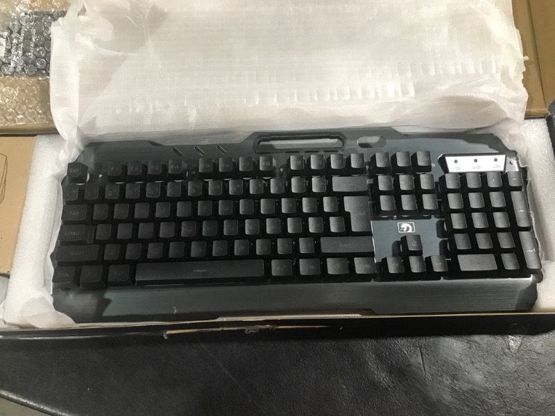 Photo 1 of Wireless Gaming Keyboard and Mouse,Rainbow Backlit Rechargeable Keyboard with 3800mAh Battery Metal Panel,Mechanical Feel Keyboard and 7 Color Mute Gaming Mouse for Windows Computer Gamers(Rainbow) Black Mix Led