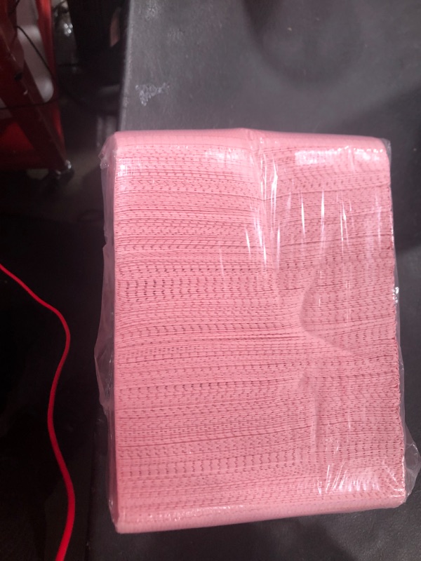 Photo 1 of 50 PCS Pink Dental Bibs Disposable Waterproof Patient Bibs 13" x 18", 3 Ply Dentist Bibs Disposable Tattoo Bibs Sheet for Dental Office, Tattoo Shop and Beauty Salon