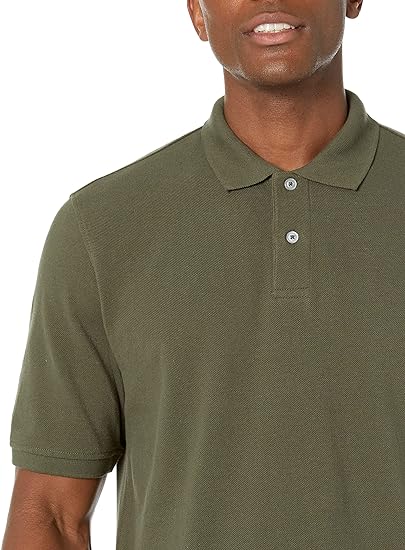 Photo 1 of Amazon Essentials Men's Regular-Fit Cotton Pique Polo Shirt (Available in Big & Tall) Large Olive SIZE L